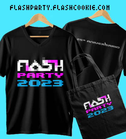 Remeras bolsos y mas con el logo de Flashparty